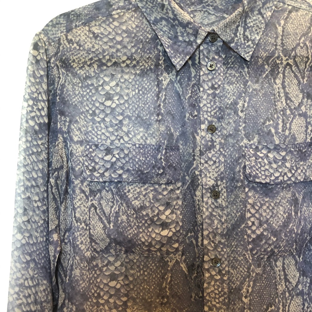 Equipment, 100% Silk, Python Button Down Top - image 2